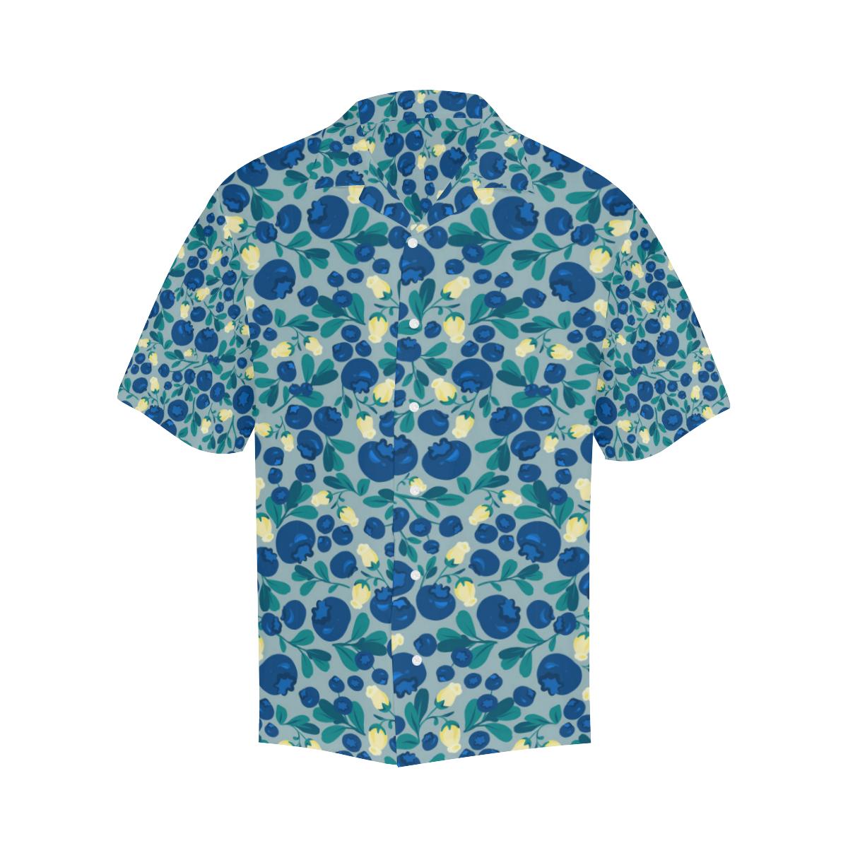 Blueberry Design Pattern Mens All Over Print Hawaiian Shirt