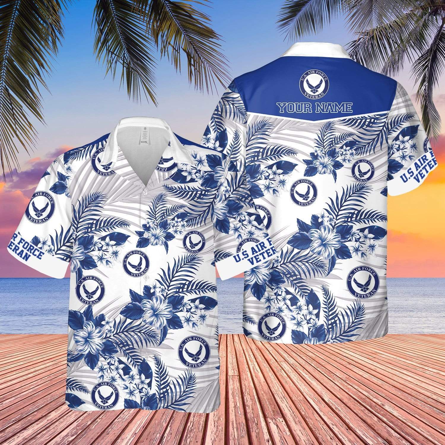 Custom Name Us Air Force Unisex Hawaiian Shirts