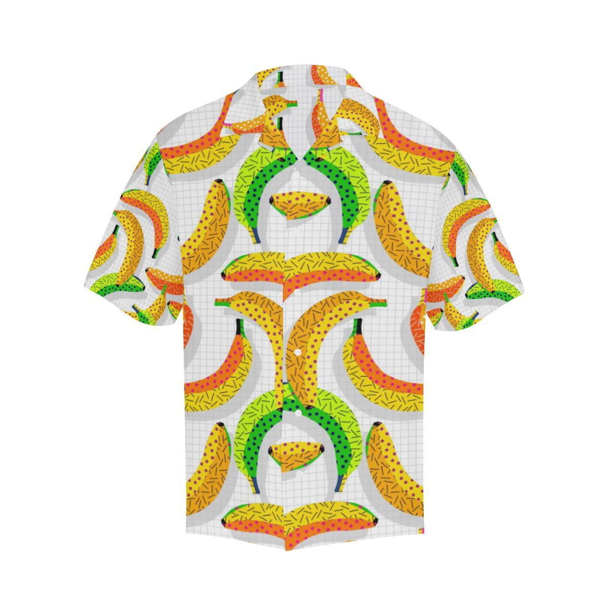 Banana Geometric Pattern Mens All Over Print Hawaiian Shirt