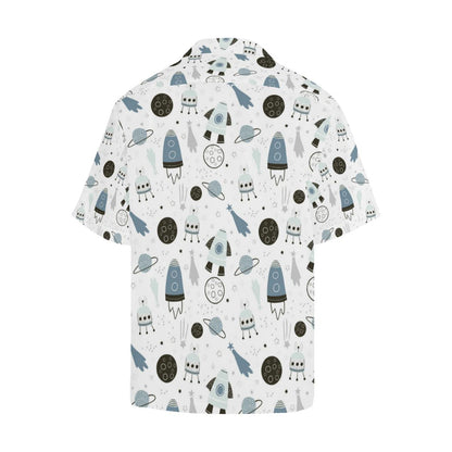 Hand Drawn Space Elements Rocket Star Planet Mens All Over Print Hawaiian Shirt