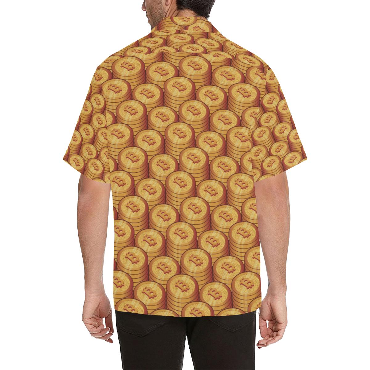 Bitcoin Pattern Print Design Hawaiian Shirt
