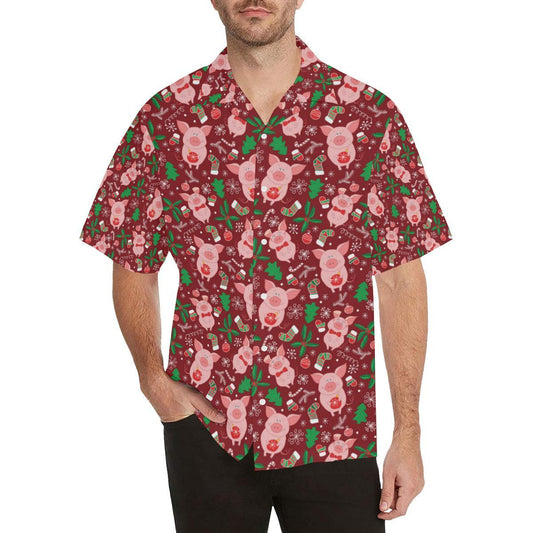 Pig Pattern Print Design 01 Mens All Over Hawaiian Shirt