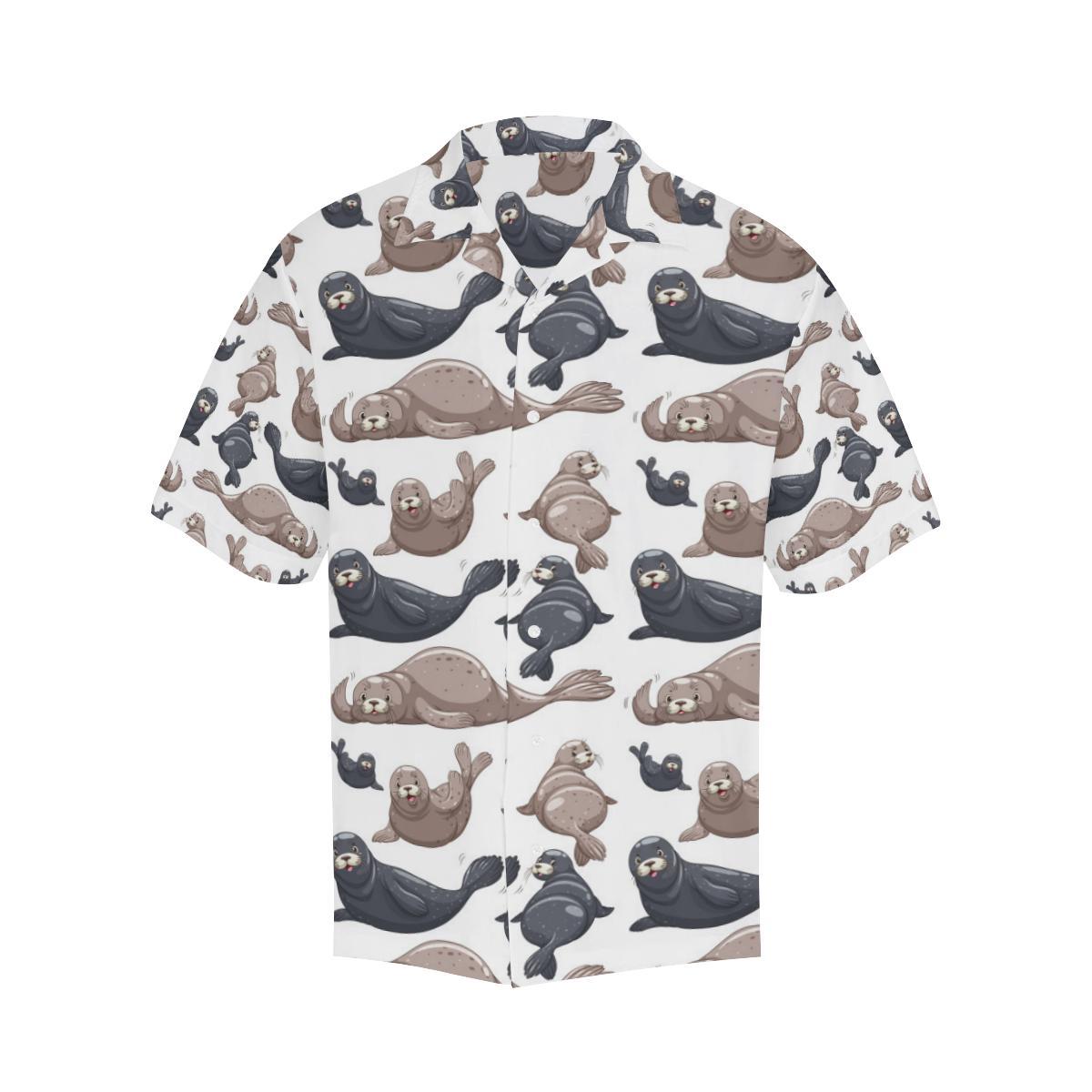 Sea Lion Pattern Print Design Hawaiian Shirt