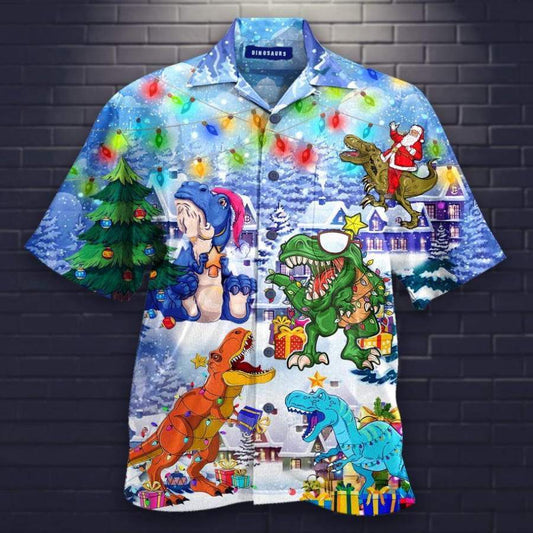 Amazing Santa T-rex Dinosaurs On Christmas Days Hawaiian Shirts