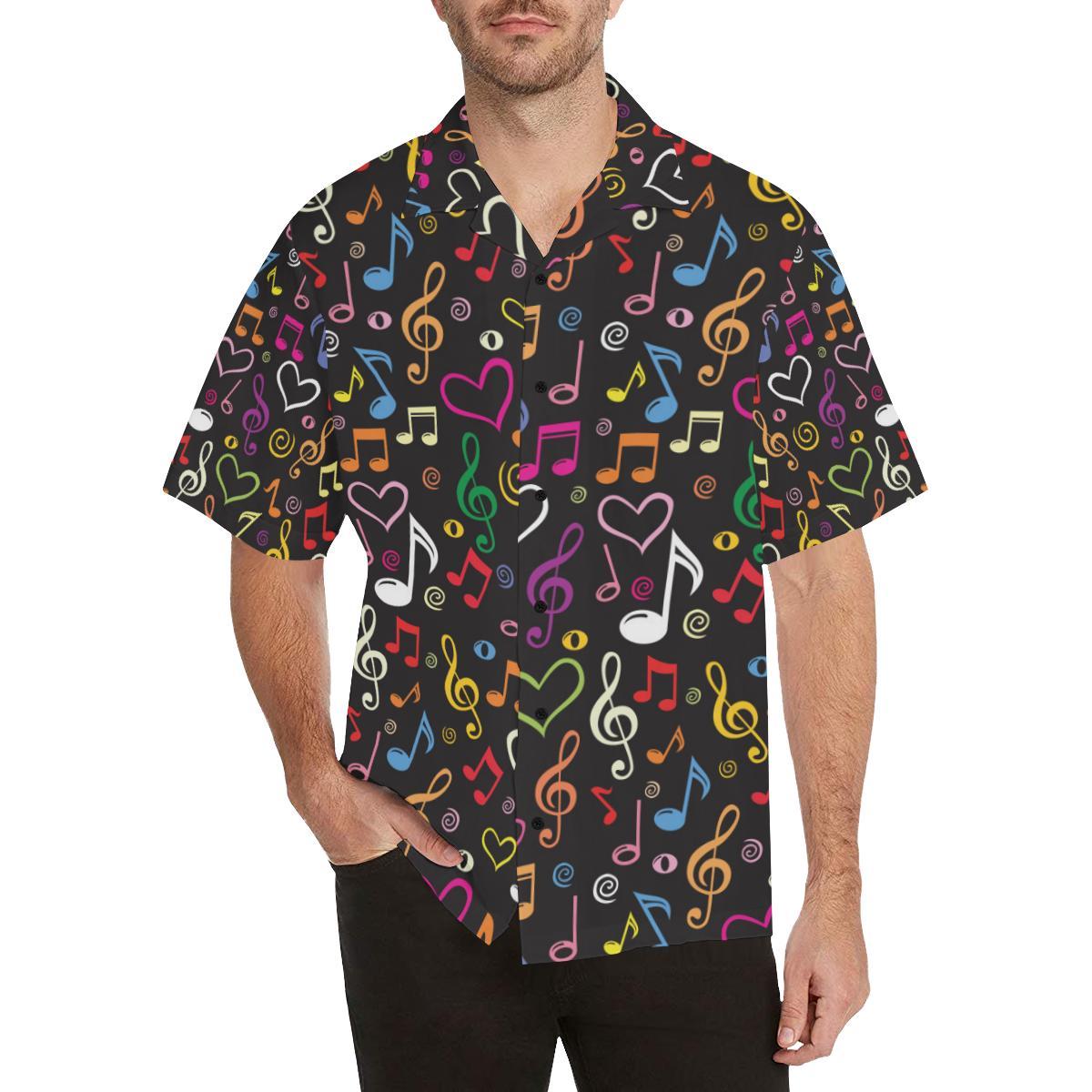 Music Note Pattern Print Design A Hawaiian Shirt