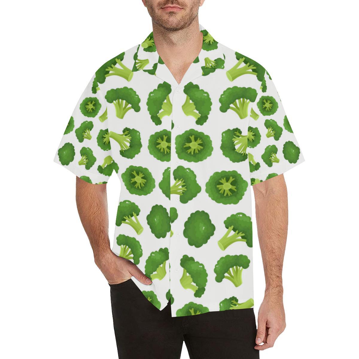 Cute Broccoli Pattern Mens All Over Print Hawaiian Shirt