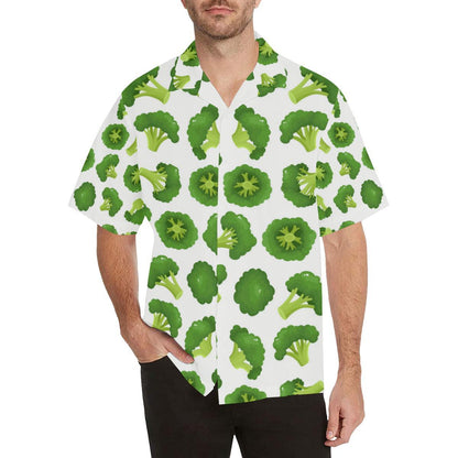 Cute Broccoli Pattern Mens All Over Print Hawaiian Shirt