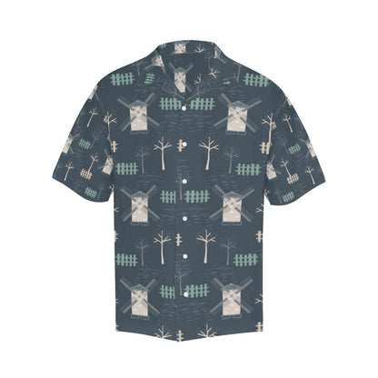 Windmill Tree Pattern Mens All Over Print Hawaiian Shirt