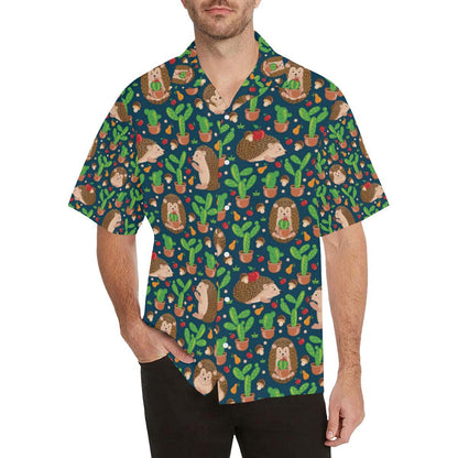Hedgehog Cactus Pattern Print Design Hawaiian Shirt