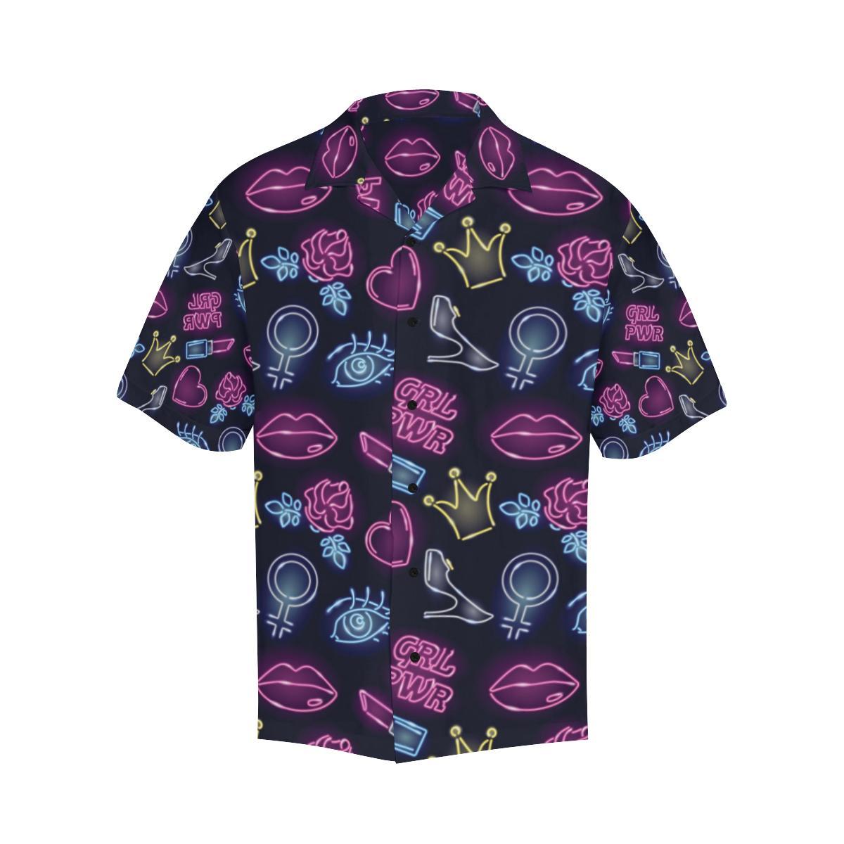 Lipstick Neon Pattern Print Design Hawaiian Shirt