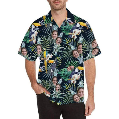 Personalised Christmas Shirts Australia Best Couple Gift Custom Face Flower Parrot Hawaiian Shirt