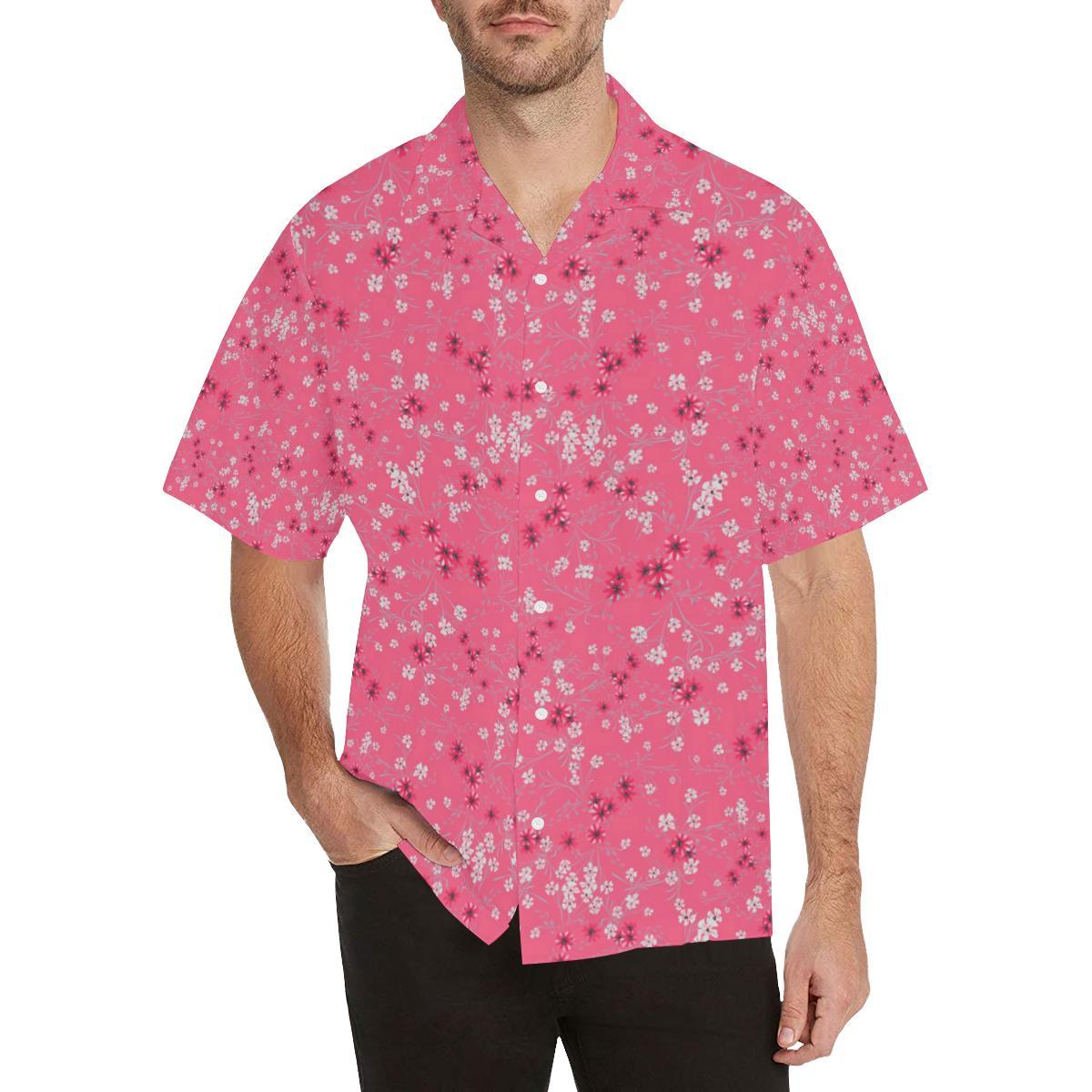 Sakura Pattern Background Mens All Over Print Hawaiian Shirt
