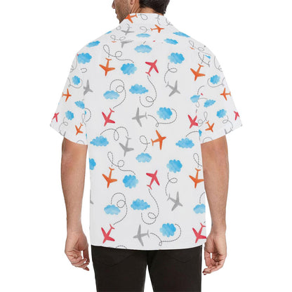 Airplane Cloud Pattern Mens All Over Print Hawaiian Shirt