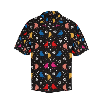 Colorful Crow Pattern Mens All Over Print Hawaiian Shirt