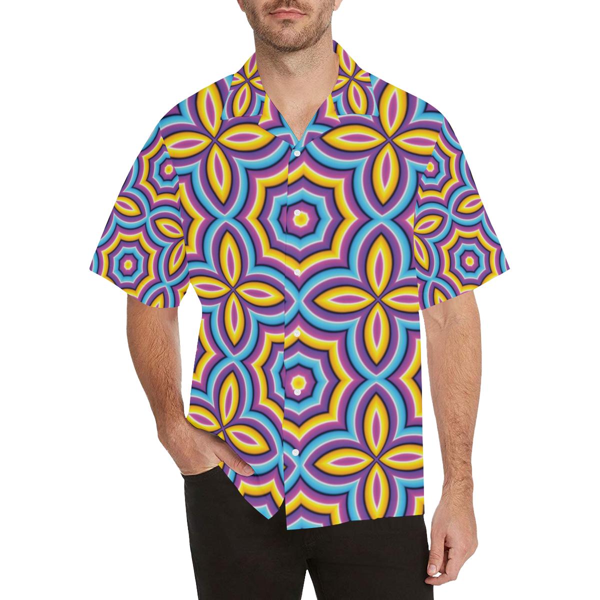 Optical Illusion Pattern Print Design A Hawaiian Shirt