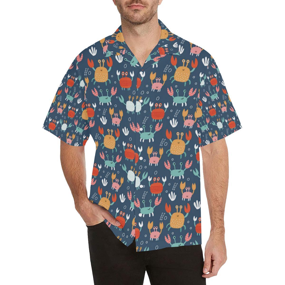 Crab Pattern Print Design Hawaiian Shirt