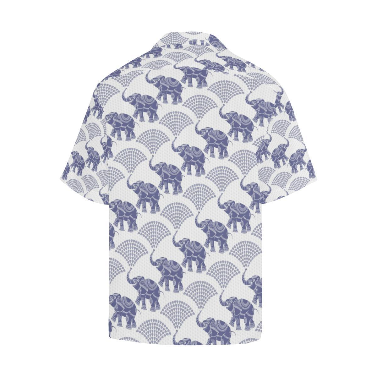 Elephant Pattern Background Mens All Over Print Hawaiian Shirt