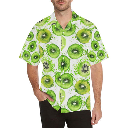 Watercolor Kiwi Pattern Mens All Over Print Hawaiian Shirt