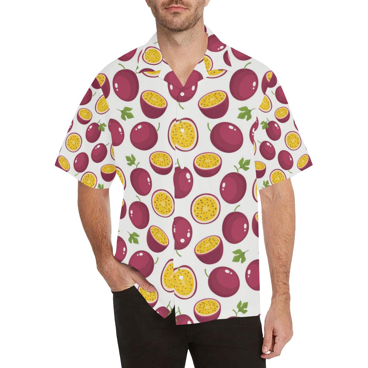 Passion Fruit Design Pattern Mens All Over Print Hawaiian Shirt