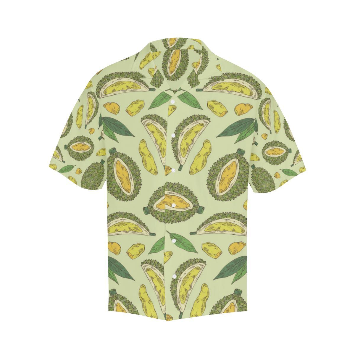 Durian Leaves Pattern Background Mens All Over Print Hawaiian Shirt