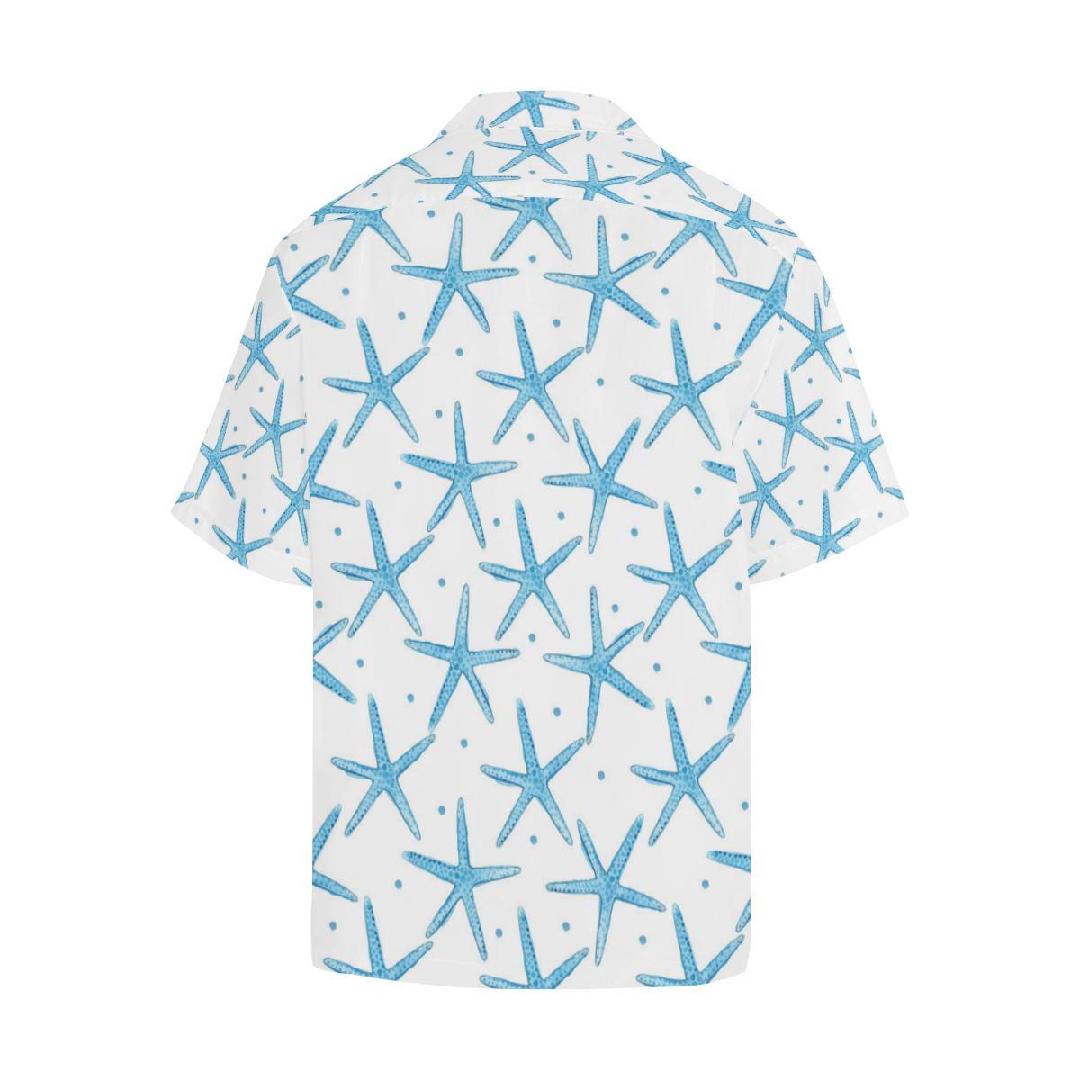 Watercolor Starfish Pattern Mens All Over Print Hawaiian Shirt