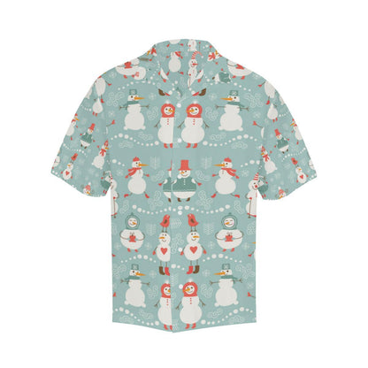 Cute Snowman Pattern Mens All Over Print Hawaiian Shirt