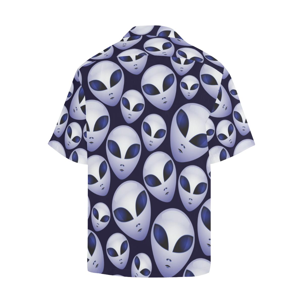 Alien Pattern Print Design 01 Mens All Over Hawaiian Shirt