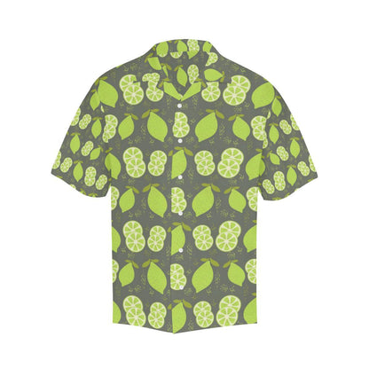 Lime Pattern Theme Mens All Over Print Hawaiian Shirt