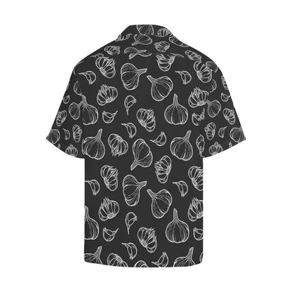 Garlic Pattern Black Background Mens All Over Print Hawaiian Shirt