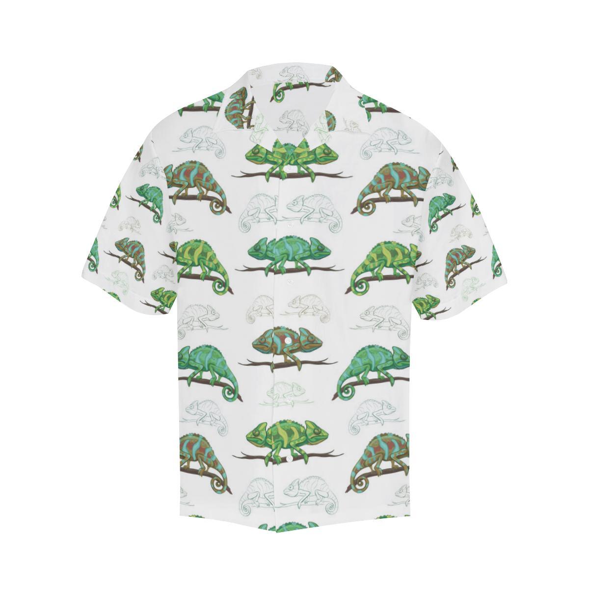Chameleon Lizard Pattern Mens All Over Print Hawaiian Shirt