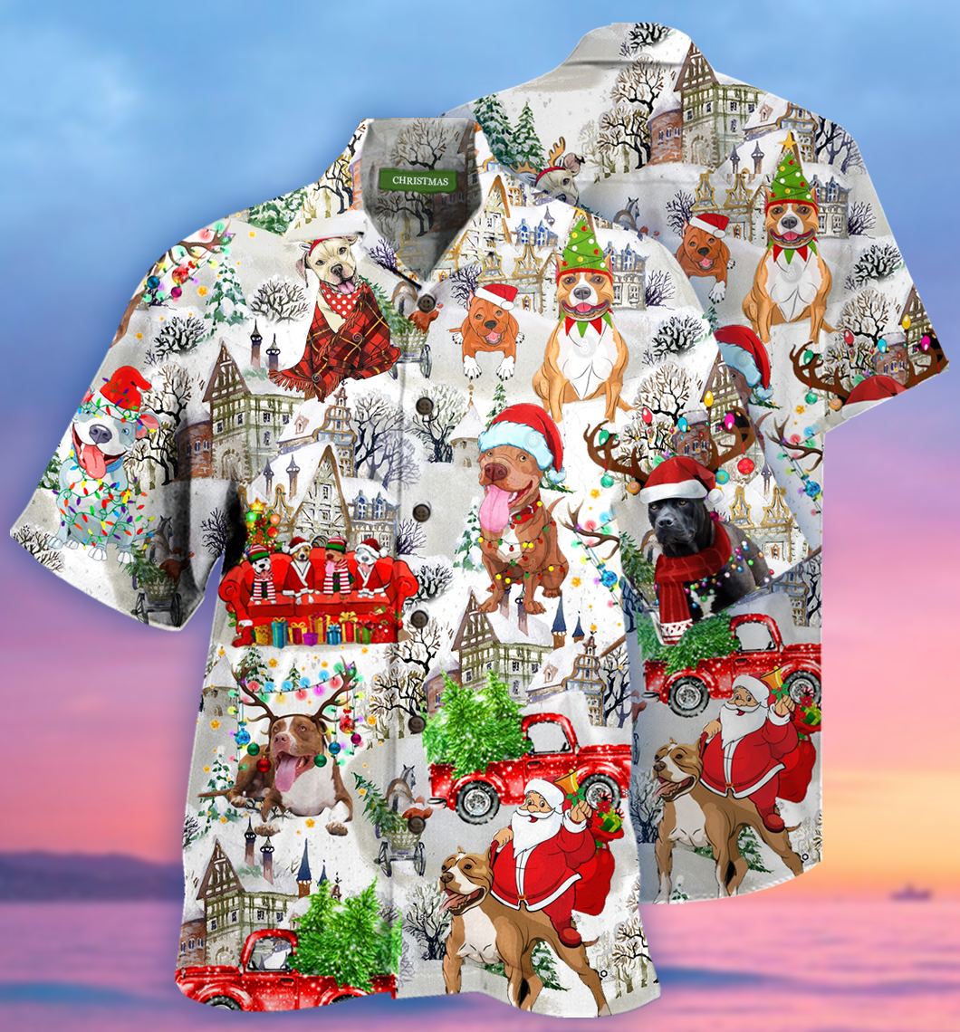 Christmas Pit Bulls Hawaiian Shirt