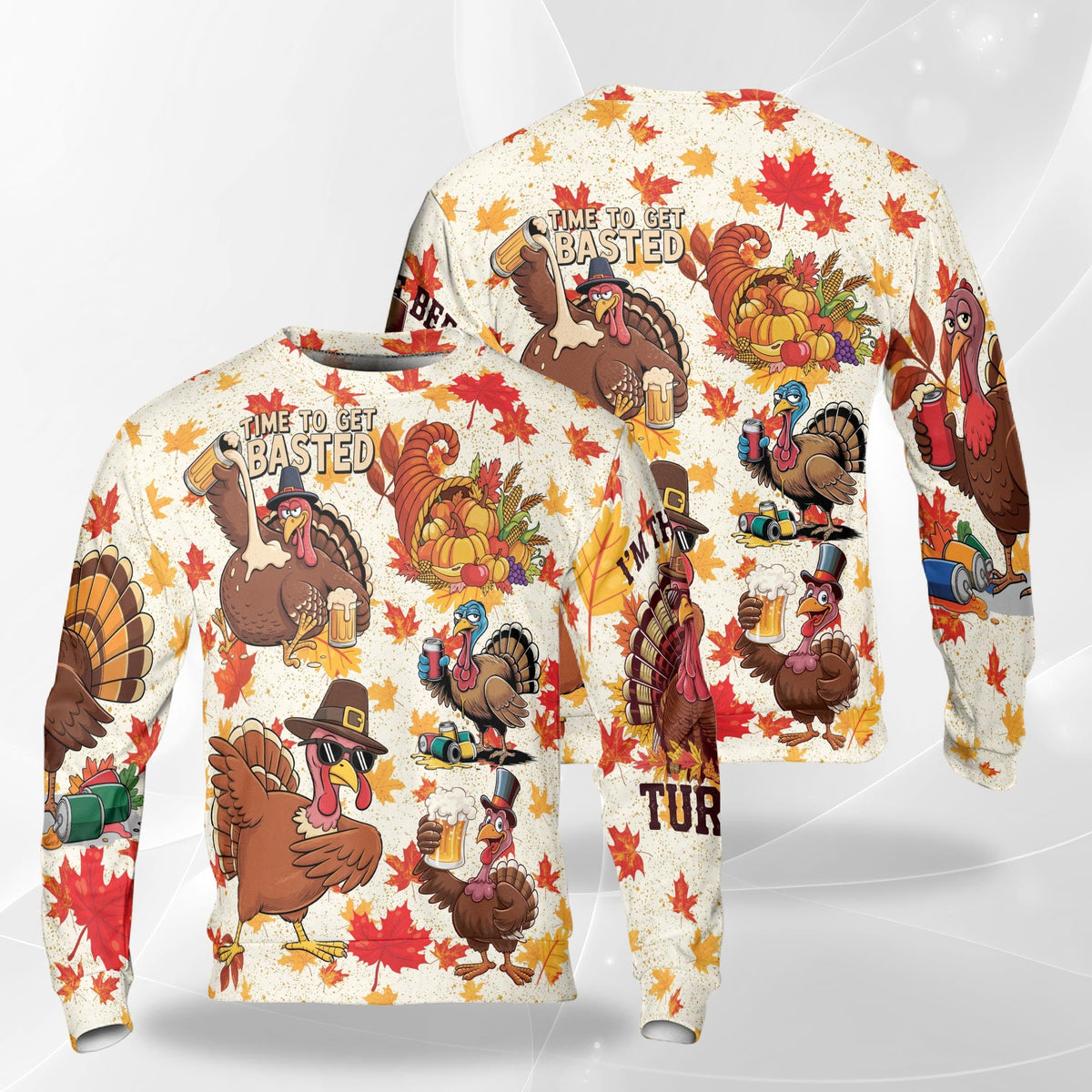 Thanksgiving Turkey Sweatshirt – Colorful Graphic 3D All Over Print Design