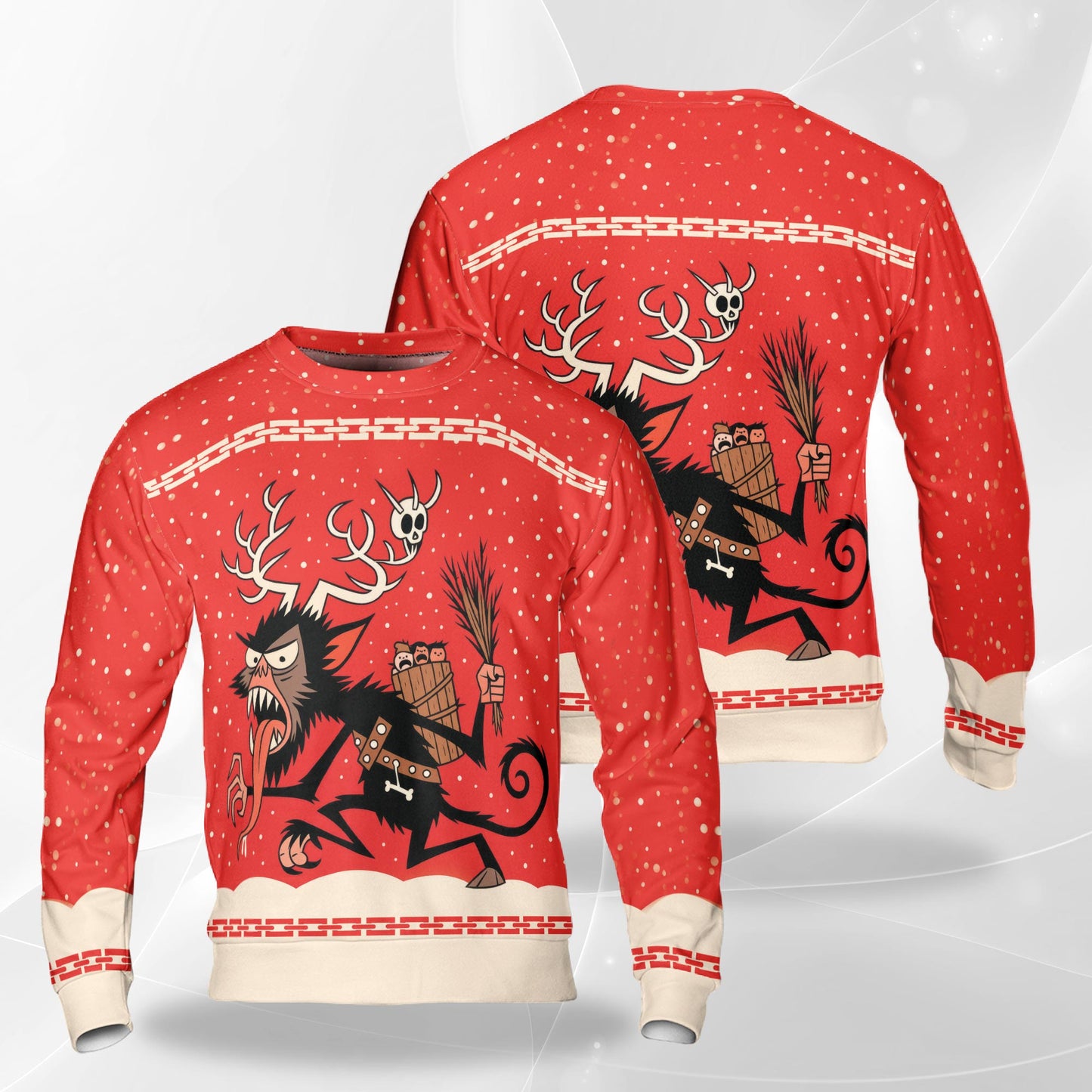 Merry Krampus Christmas Sweatshirt – Christmas 3D All Over Print Design