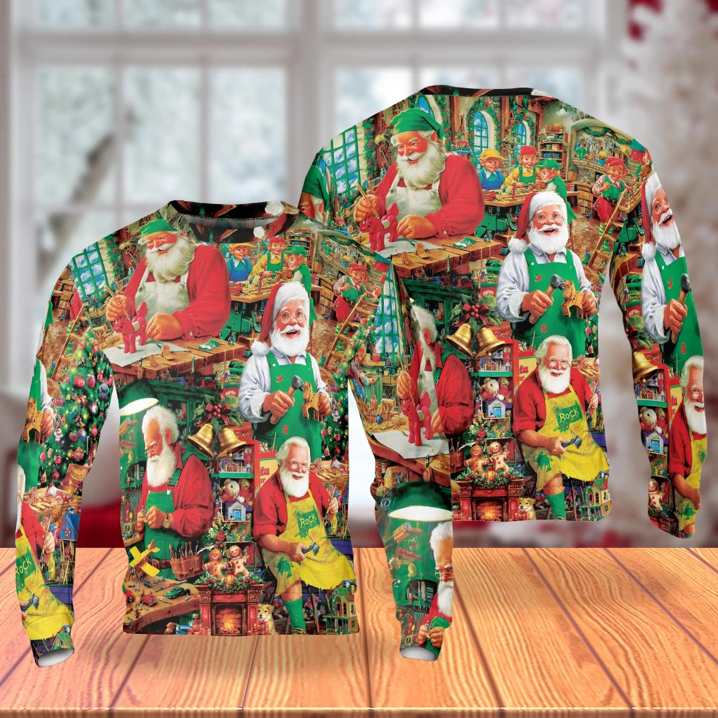 Vintage Santa Claus Factory Sweatshirt – Christmas Vintage 3D All Over Print Design