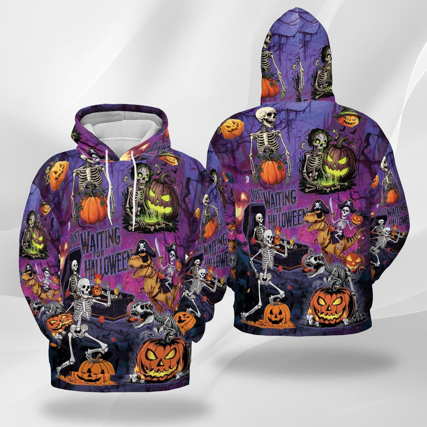 Halloween You're Already Dead Skeleton All Over Print Hoodie, Graphic Design