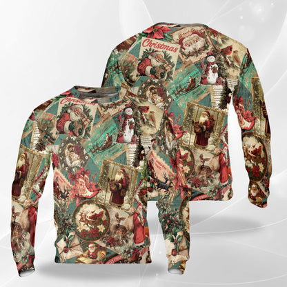 Vintage Christmas Santa Clause Sweatshirt – Christmas Vintage 3D All Over Print Design
