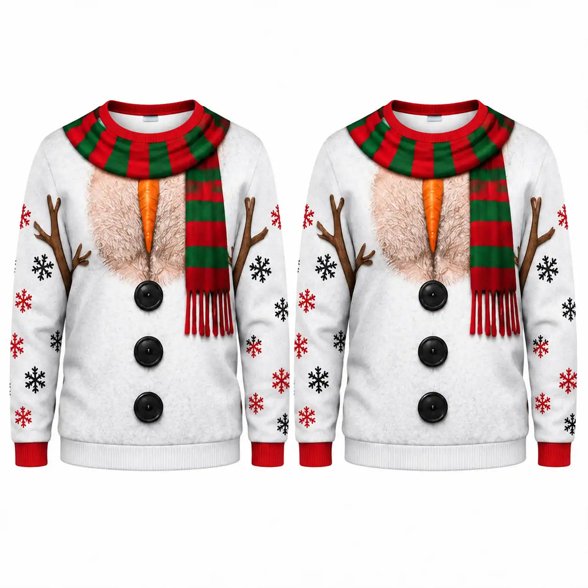 Hairy Chest Snowman Sweatshirt – Funny Christmas Snowman Graphic 3D All Over Print Design