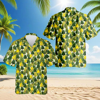 Pattern Tree Hawaiian Shirt for Men, Button Down Aloha Shirt - Azhawaiian
