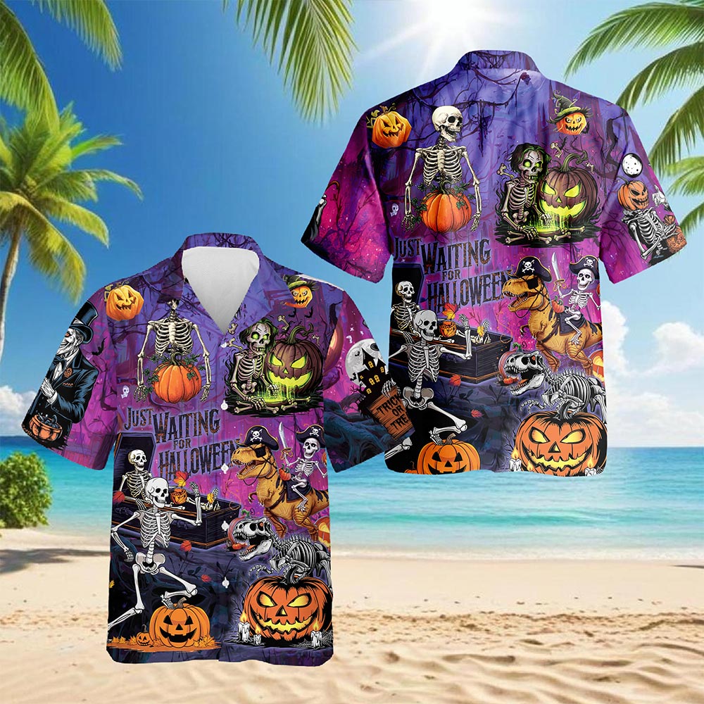 Halloween You're Already Dead Skeleton Hawaiian Shirt for Men, Button Down Aloha Shirt - Azhawaiian
