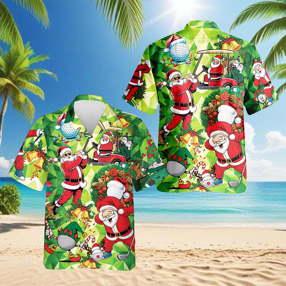 Santa Claus Christmas Hawaiian Shirt for Men, Button Down Aloha Shirt - Azhawaiian