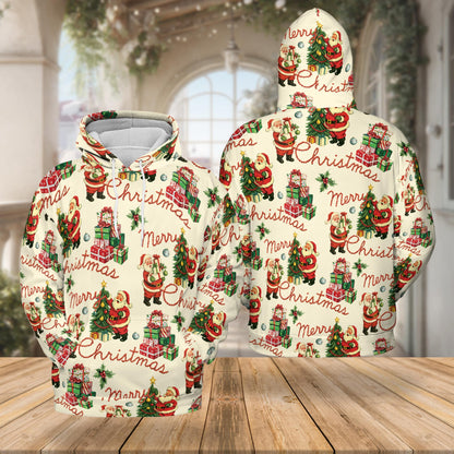 Santa Claus All Over Print Hoodie, Merry Christmas Graphic Design