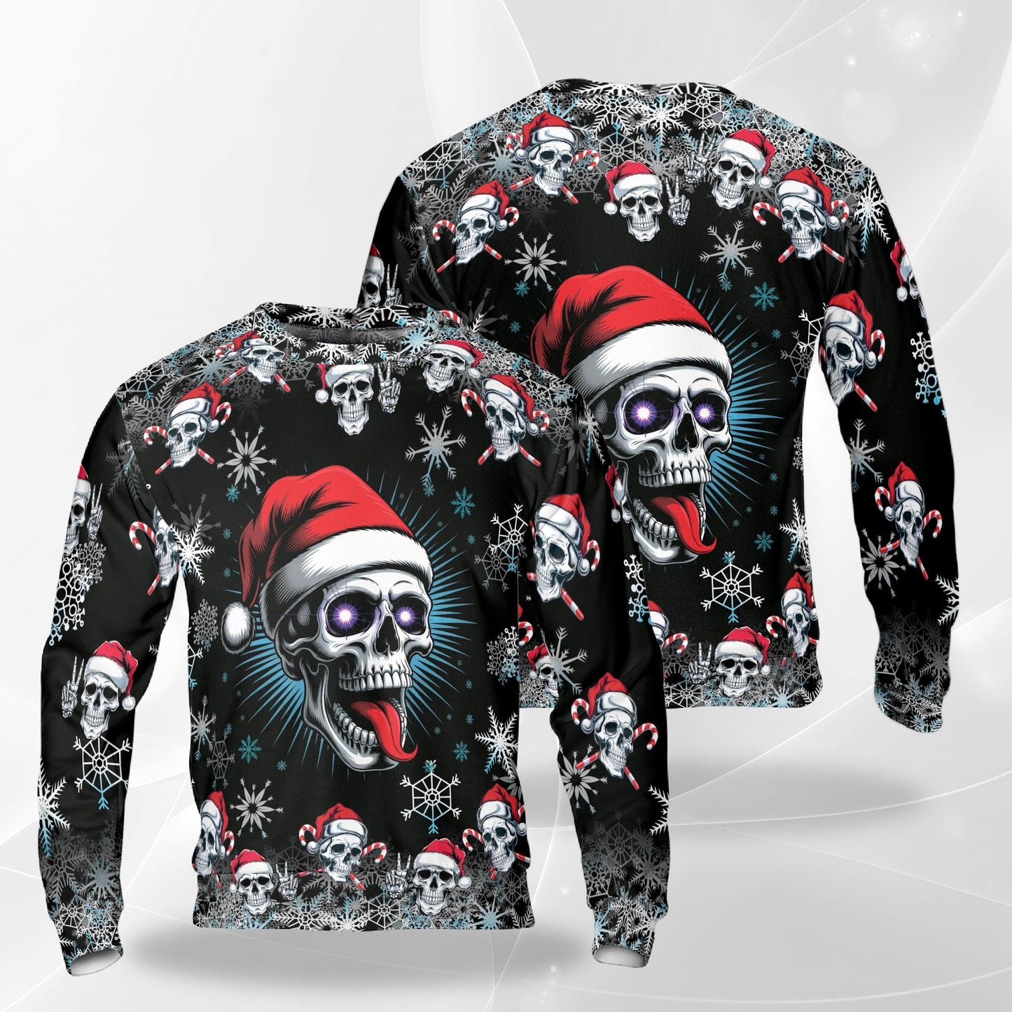 Christmas Santa Skull Sweatshirt – Christmas 3D All Over Print Design