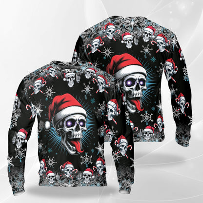 Christmas Santa Skull Sweatshirt – Christmas 3D All Over Print Design