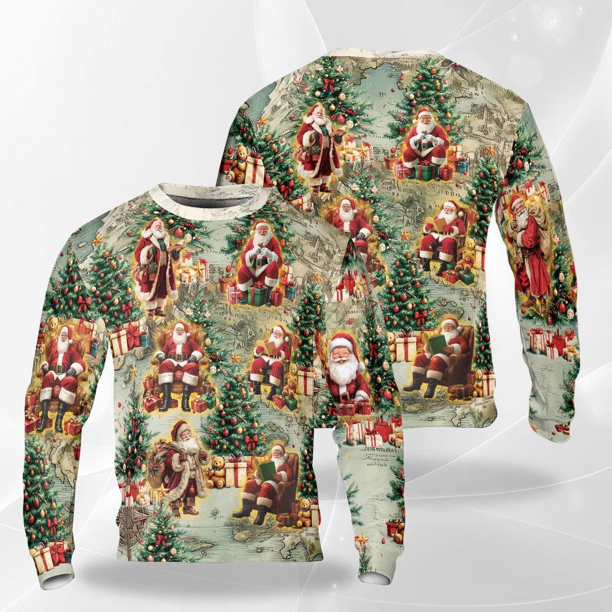 Santa Clause Christmas Sweatshirt – Christmas Vintage 3D All Over Print Design