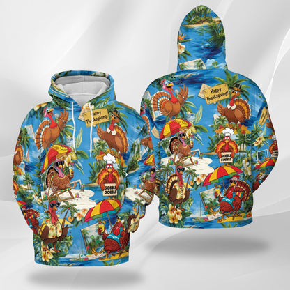 Turkey Happy Thanksgiving All Over Print Hoodie, Graphic Design Funny Turkey