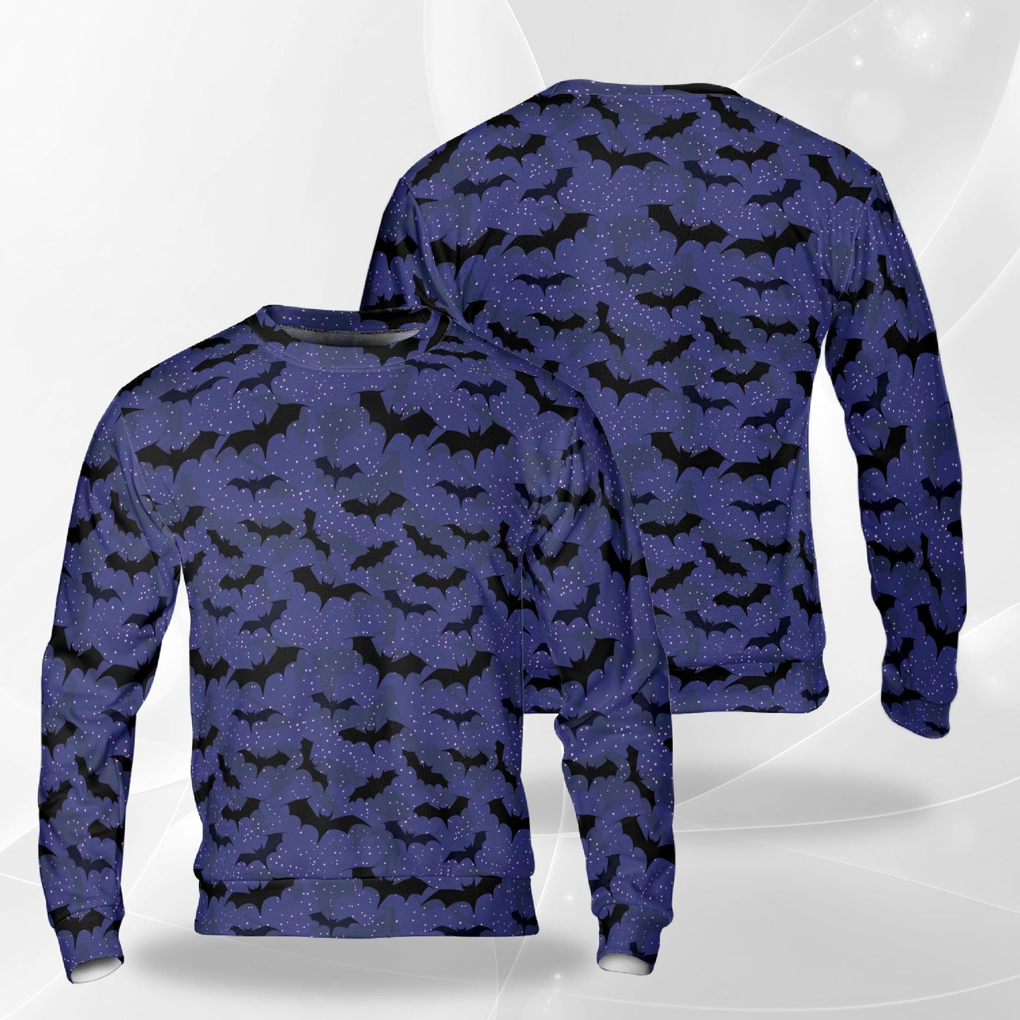Halloween Bat Pattern Sweatshirt – Colorful Graphic 3D All Over Print Design