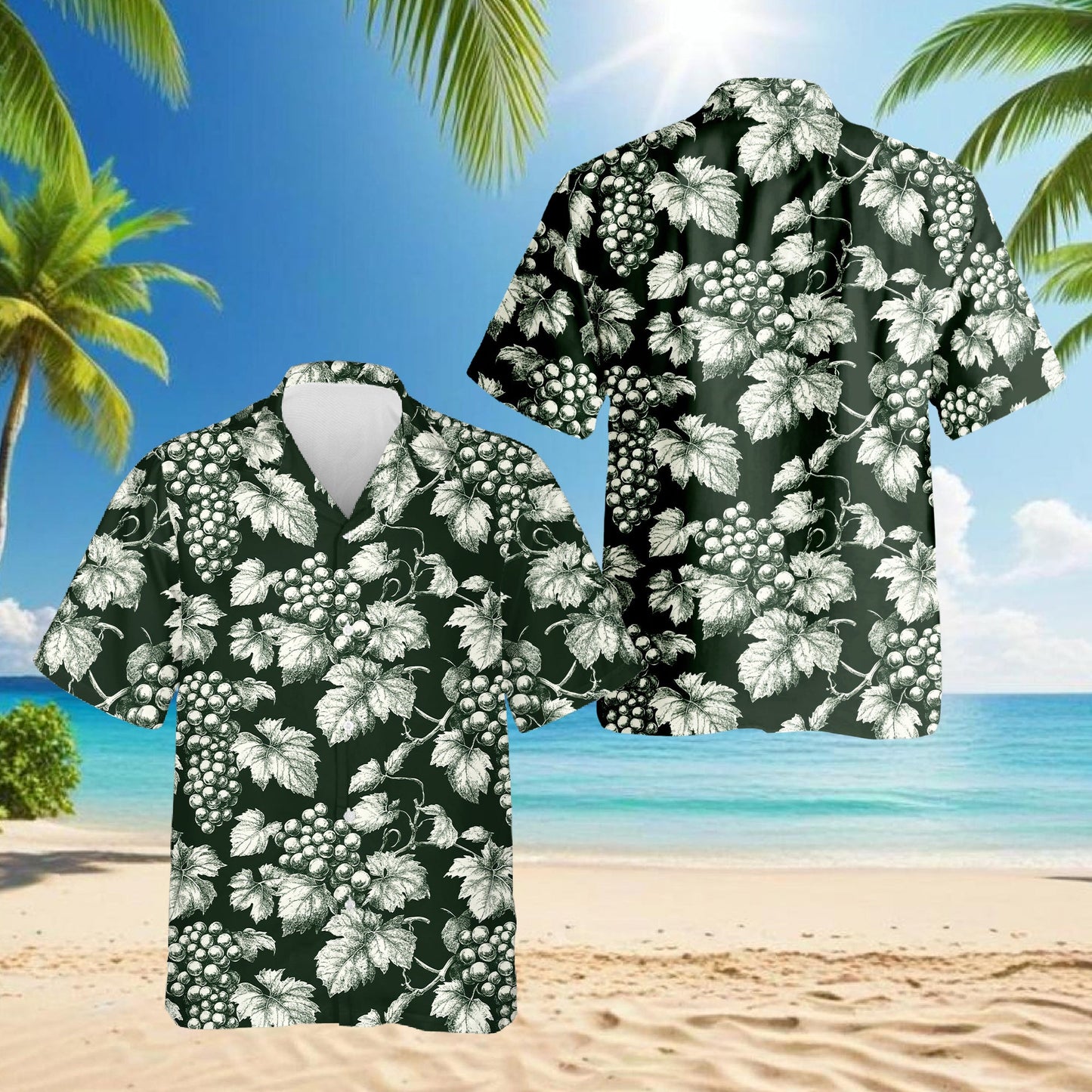 Grape Hawaiian Shirt for Men, Button Down Aloha Shirt - Azhawaiian