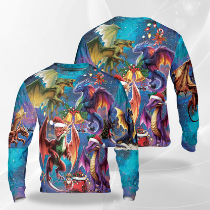 Dragon Christmas Sweatshirt – Christmas 3D All Over Print Design