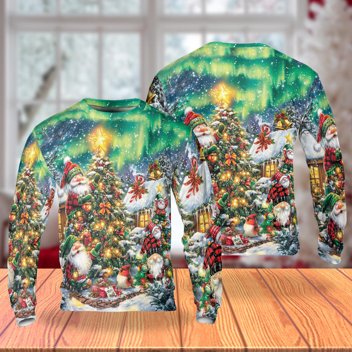 Funny Christmas Santa Gnome Sweatshirt – Christmas 3D All Over Print Design