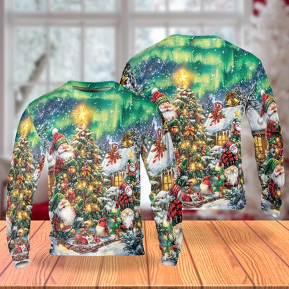 Funny Christmas Santa Gnome Sweatshirt – Christmas 3D All Over Print Design